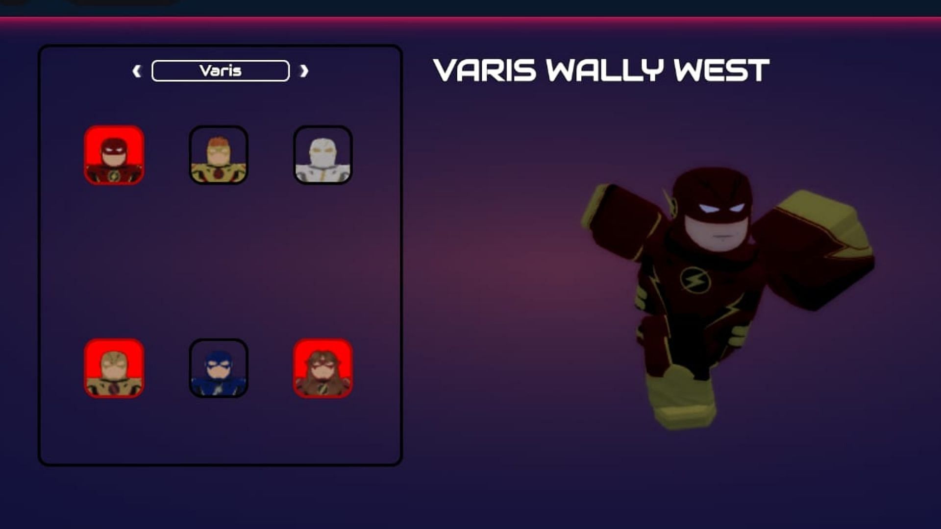 The Varis Wally West skin (Image via Roblox)
